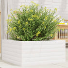 Planter 50x50x23 cm solid pine white