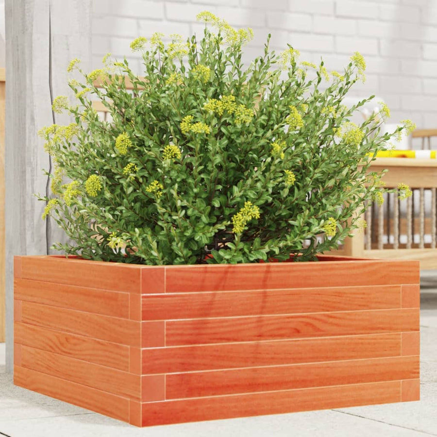Plantenbak 50x50x23 cm massief grenenhout wasbruin