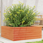 Planter 60x60x23 cm solid pine wash-brown