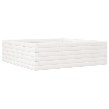 Plantenbak 80x80x23 cm massief grenenhout wit