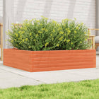 Planter box 90x90x23 cm solid pine waxed brown