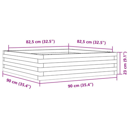 Plantenbak 90x90x23 cm geïmpregneerd grenenhout