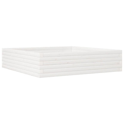 Plantenbak 100x100x23 cm massief grenenhout wit