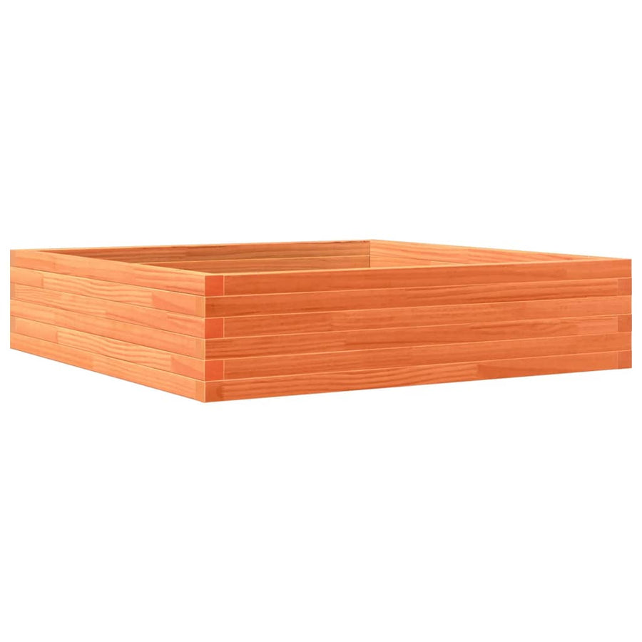 Plantenbak 100x100x23 cm massief grenenhout wasbruin