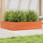 Planter 100x100x23 cm solid pine washed brown