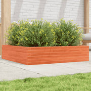 Plantenbak massief grenenhout 100x100x23 cm wasbruin