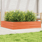 Planter 110x110x23 cm solid pine wash brown
