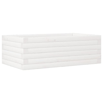 Plantenbak 70x40x23 cm massief grenenhout wit