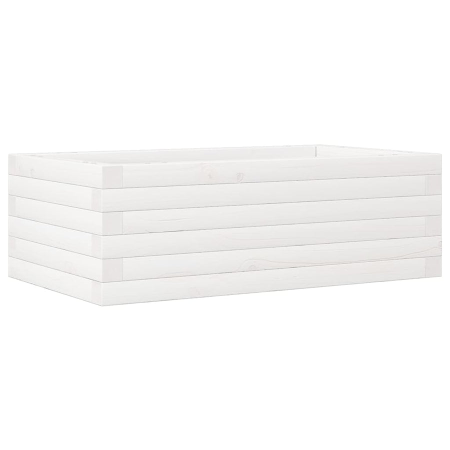 Plantenbak 70x40x23 cm massief grenenhout wit