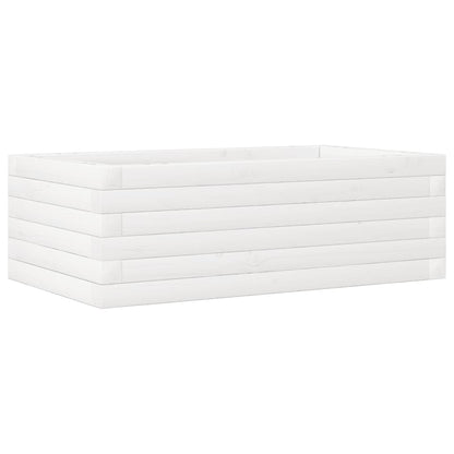 Plantenbak 70x40x23 cm massief grenenhout wit