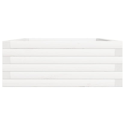 Plantenbak 90x60x23 cm massief grenenhout wit