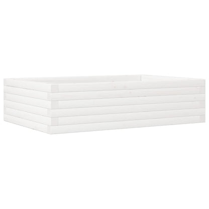 Plantenbak 90x60x23 cm massief grenenhout wit