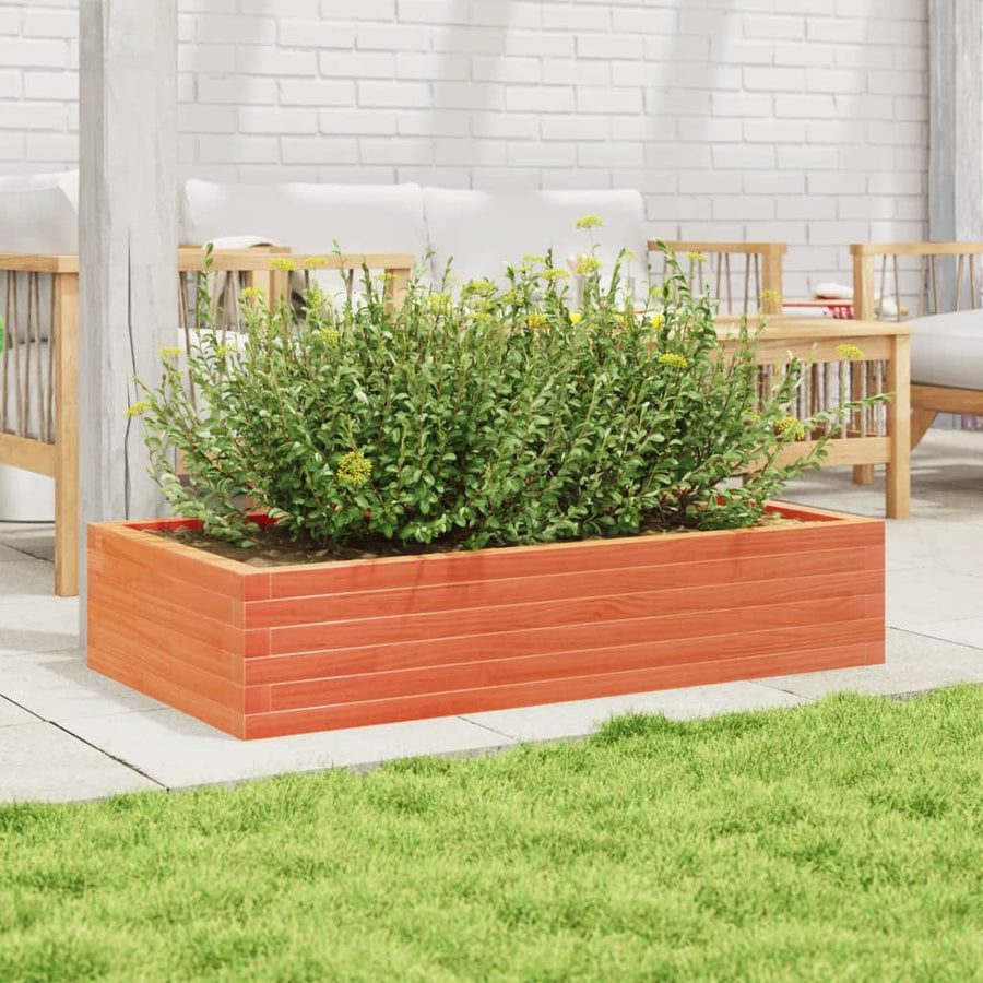 Plantenbak 110x60x23 cm massief grenenhout wasbruin