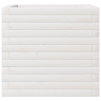 Plantenbak 50x50x45,5 cm massief grenenhout wit