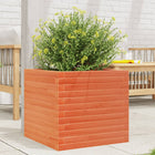Planter 50x50x45.5 cm solid pine wood wash brown