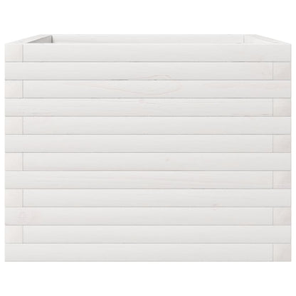 Plantenbak 60x60x45,5 cm massief grenenhout wit