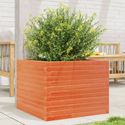 Plantenbak massief grenenhout 60x60x45,5 cm wasbruin