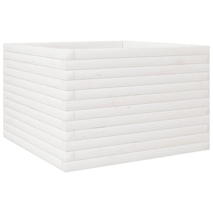Plantenbak 70x70x45,5 cm massief grenenhout wit