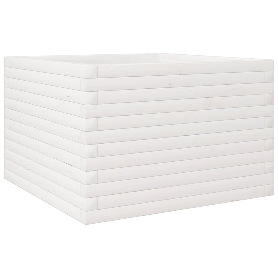 Plantenbak 70x70x45,5 cm massief grenenhout wit