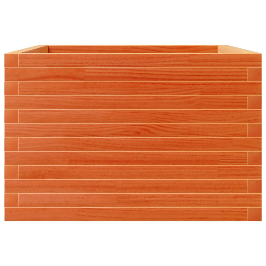 Plantenbak 70x70x45,5 cm massief grenenhout wasbruin