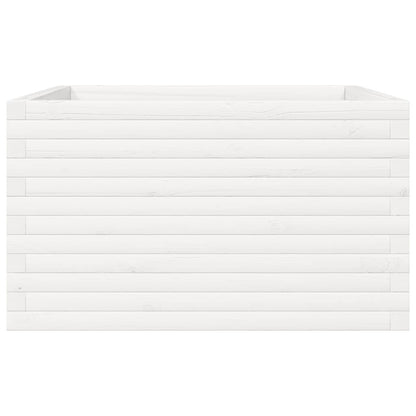 Plantenbak 80x80x45,5 cm massief grenenhout wit