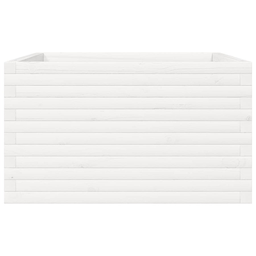 Plantenbak 80x80x45,5 cm massief grenenhout wit