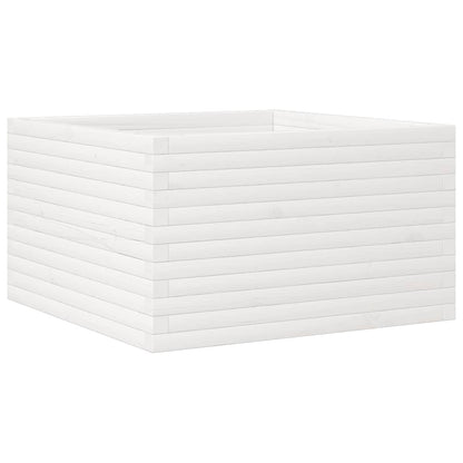 Plantenbak 80x80x45,5 cm massief grenenhout wit