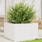 Planter 80x80x45.5 cm solid pine white