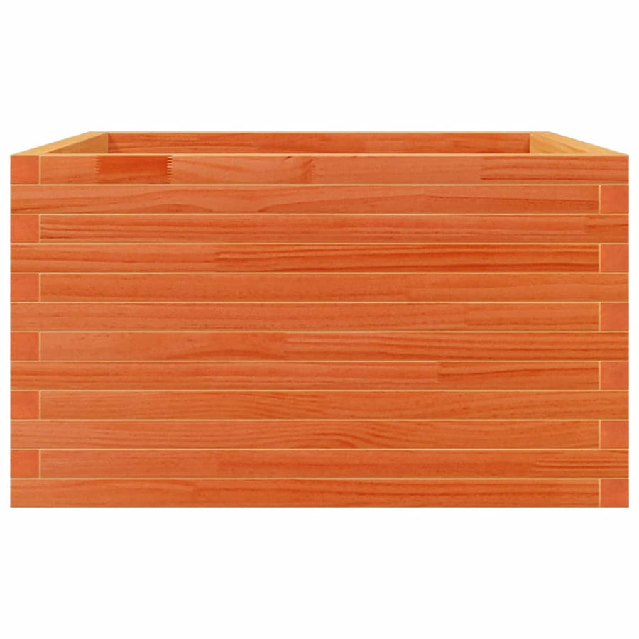 Plantenbak 80x80x45,5 cm massief grenenhout wasbruin