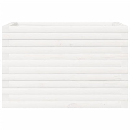 Plantenbak 70x40x45,5 cm massief grenenhout wit
