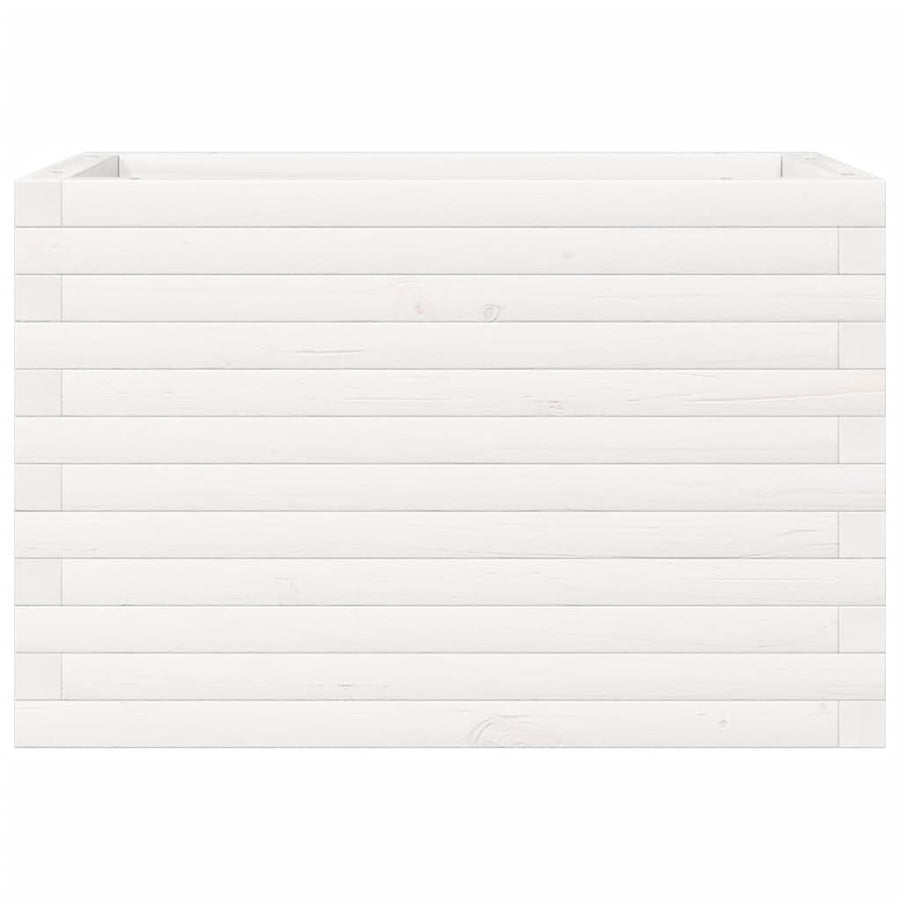 Plantenbak 70x40x45,5 cm massief grenenhout wit