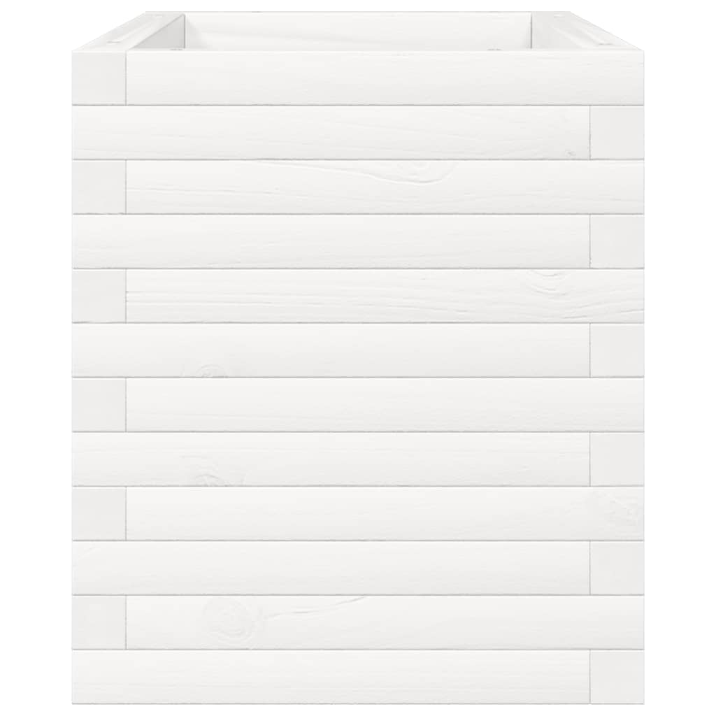 Plantenbak 70x40x45,5 cm massief grenenhout wit