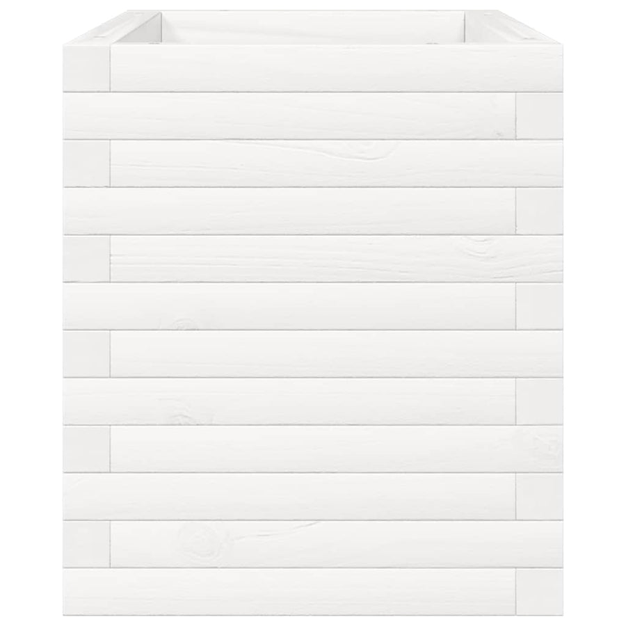 Plantenbak 70x40x45,5 cm massief grenenhout wit
