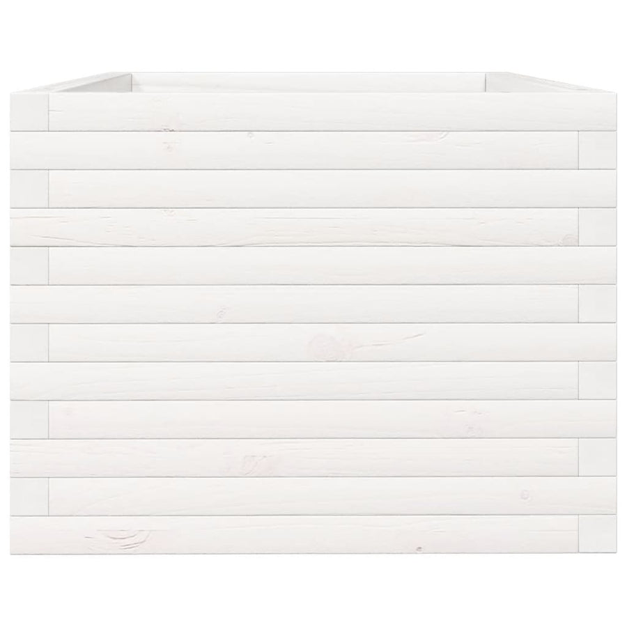 Plantenbak 90x60x45,5 cm massief grenenhout wit