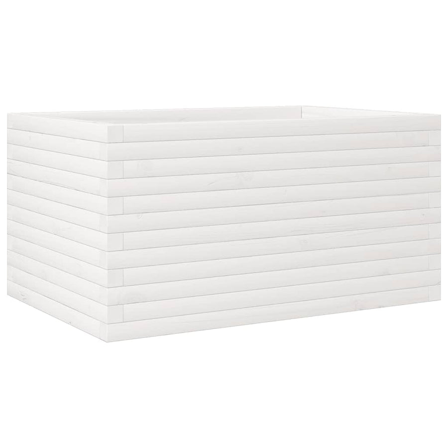 Plantenbak 90x60x45,5 cm massief grenenhout wit
