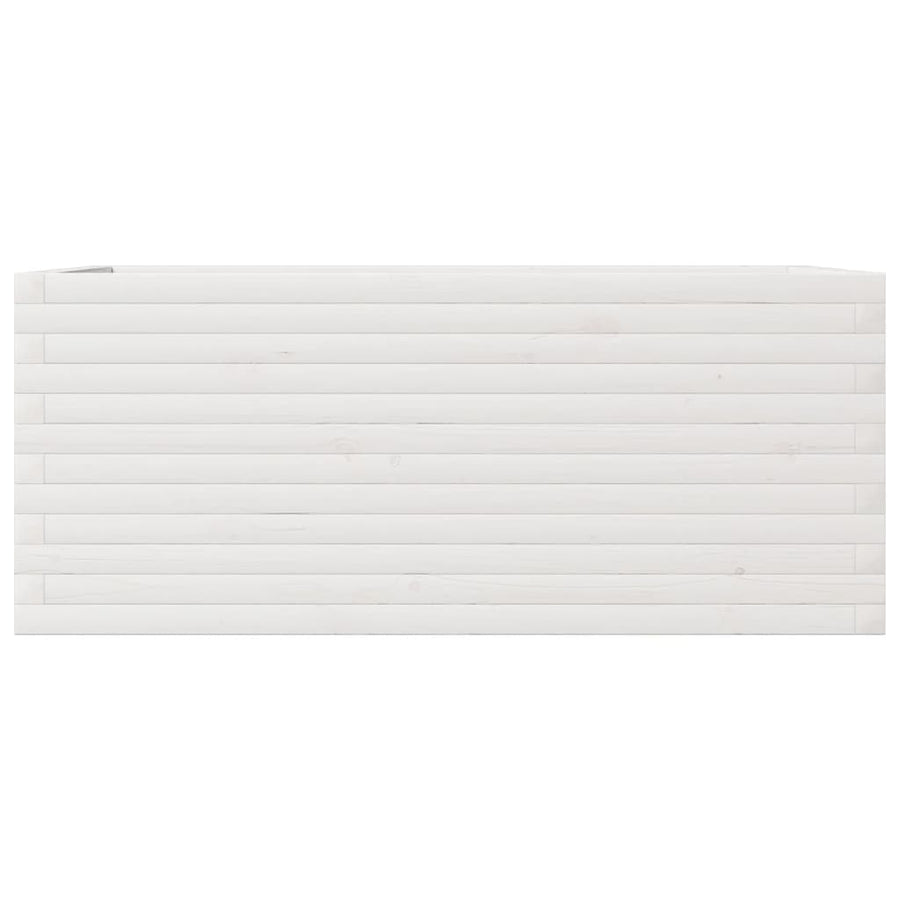 Plantenbak 110x60x45,5 cm massief grenenhout wit