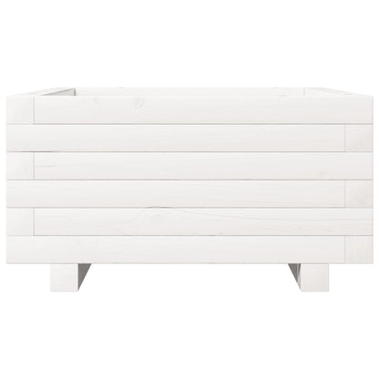 Plantenbak 50x50x26,5 cm massief grenenhout wit
