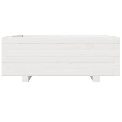 Plantenbak 70x70x26,5 cm massief grenenhout wit