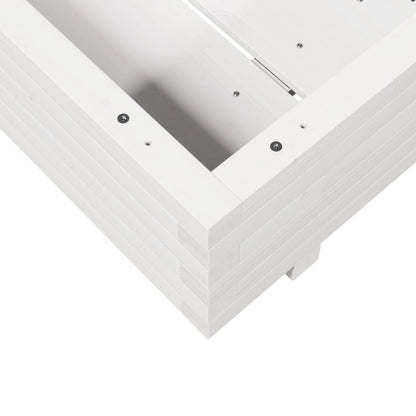 Plantenbak 70x70x26,5 cm massief grenenhout wit
