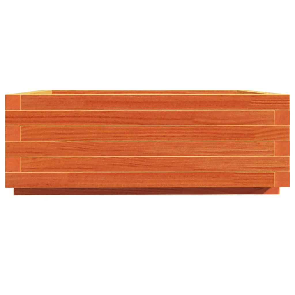 Plantenbak 70x70x26,5 cm massief grenenhout wasbruin