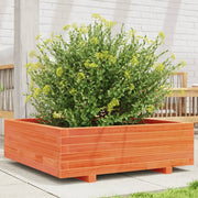 Raised garden bed 80x80x26.5 cm solid pine wash brown