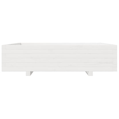 Plantenbak 100x100x26,5 cm massief grenenhout wit