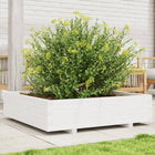 Planter 100x100x26.5 cm solid pine wood white