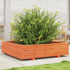 Planter 100x100x26.5 cm solid pine wax brown