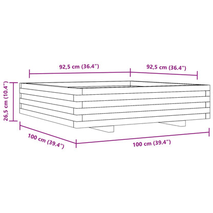 Plantenbak 100x100x26,5 cm geïmpregneerd grenenhout