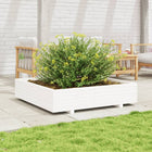 Planter 110x110x26.5 cm solid pine white