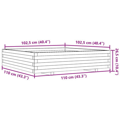 Plantenbak 110x110x26,5 cm massief douglashout