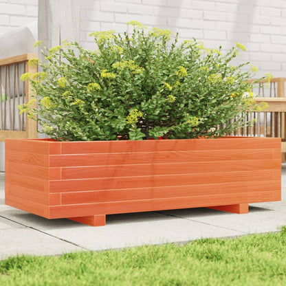 Plantenbak 90x40x26,5 cm massief grenenhout wasbruin