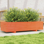 Planter 110x40x26.5 cm solid pine wood wash brown