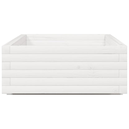 Plantenbak 110x60x26,5 cm massief grenenhout wit